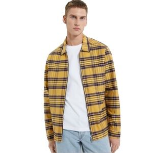 ZARA Men’s Plaid Zip Front Relaxed Fit Barn Jacket